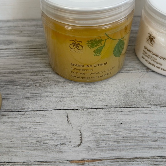 Discontinued Arbonne Sparkling Citrus Sugar Scrub,shower gel, & body butter NEW - Picture 12 of 13